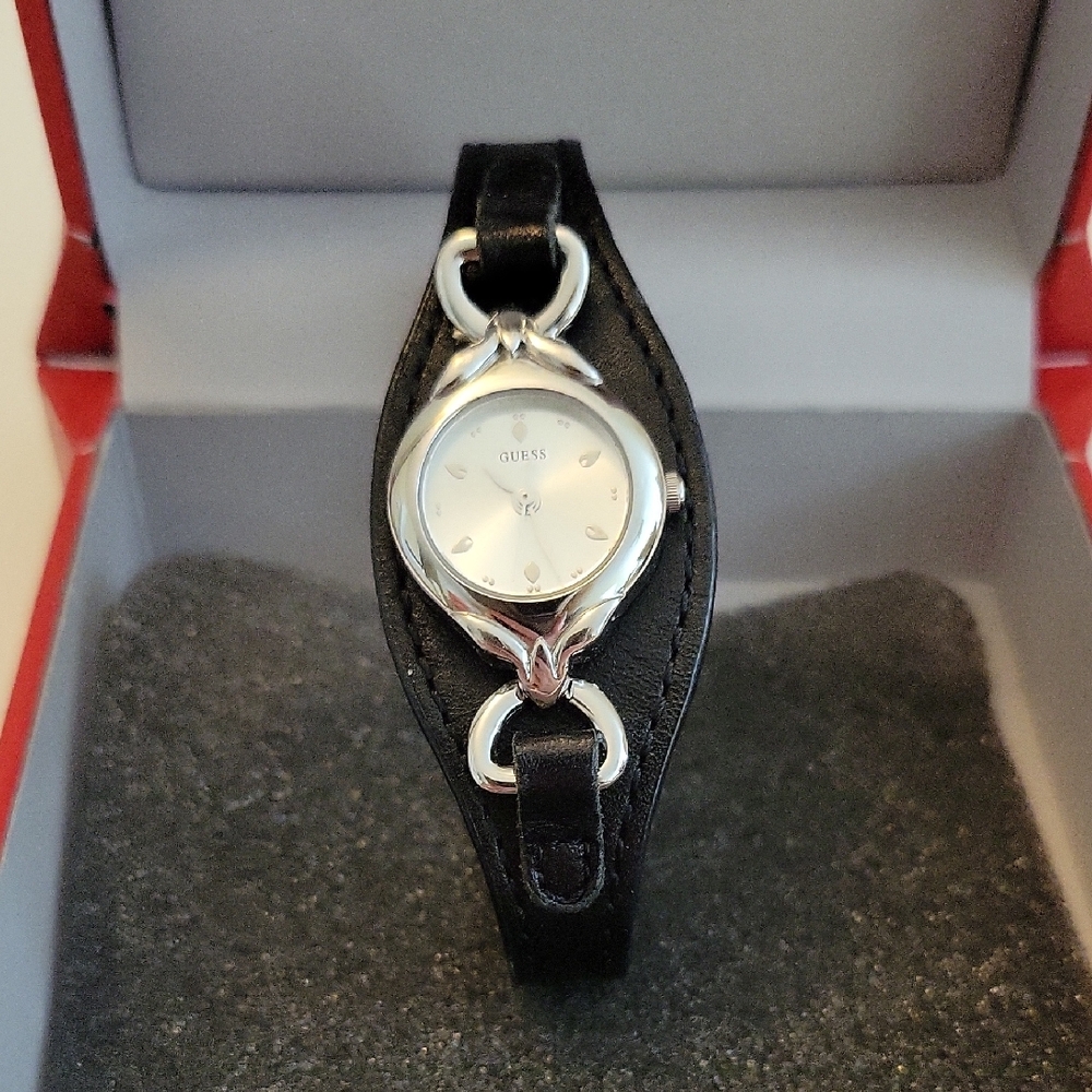 Guess Women's Black and Silver Watch